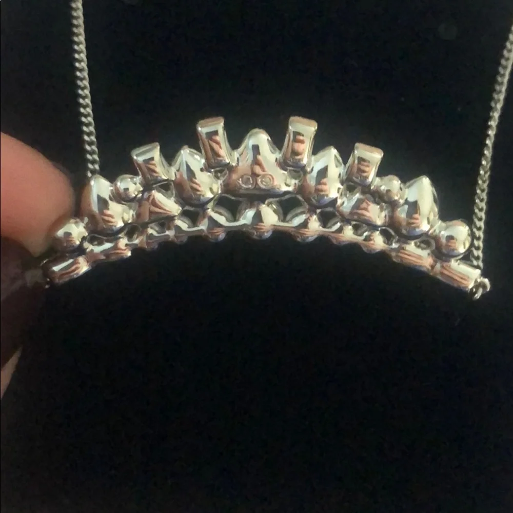 Palladium Plate Festivity Crystal Pearl Necklace